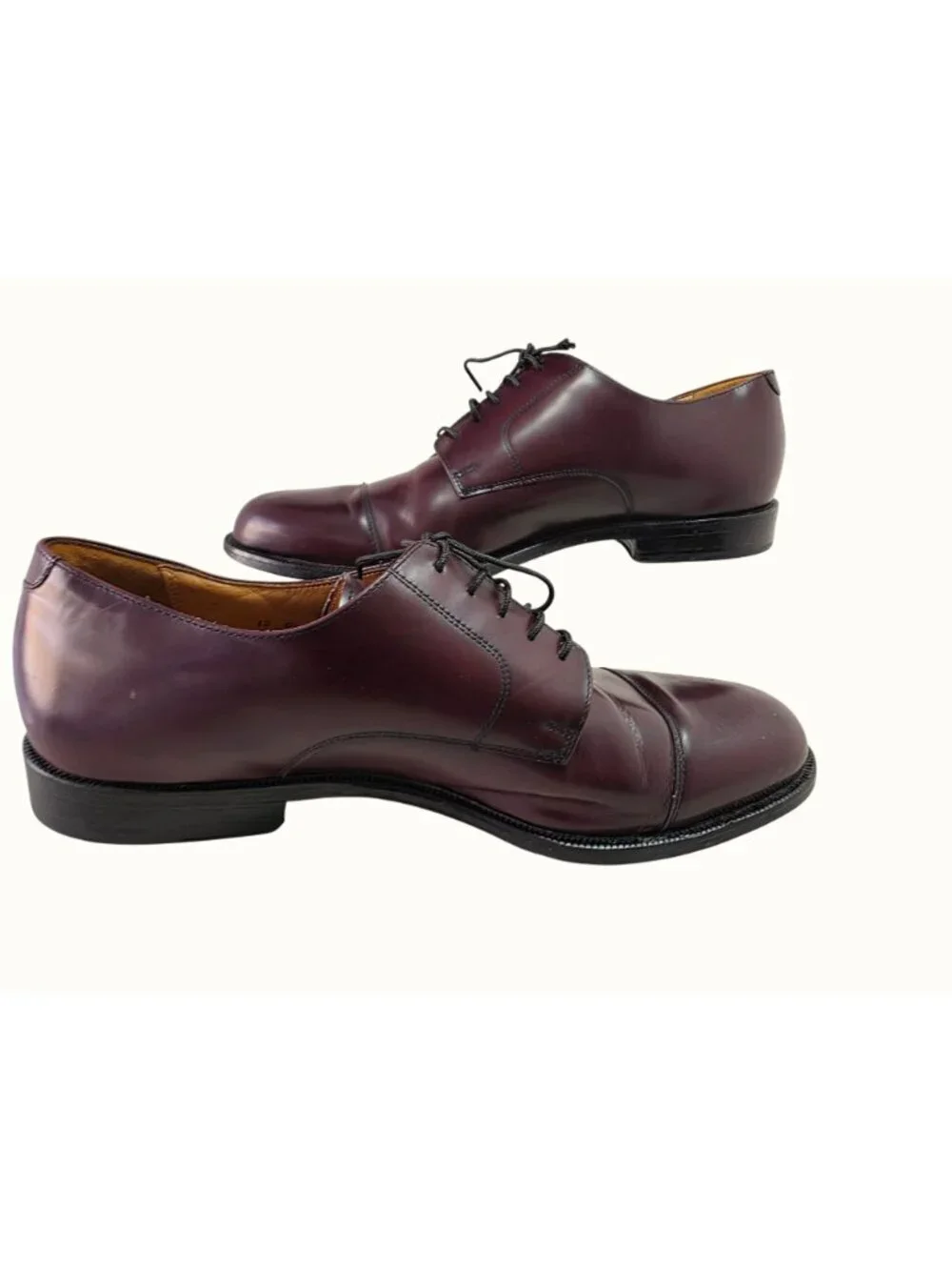 Cole Haan Mens Dress Shoes 12D Burgundy Leather Oxford Vintage Made in India